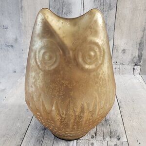 Frosted Gold Mercury Glass Owl